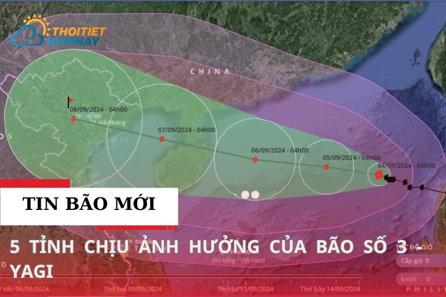 Dự báo các tỉnh chịu ảnh hưởng của báo số 3 - YAGI